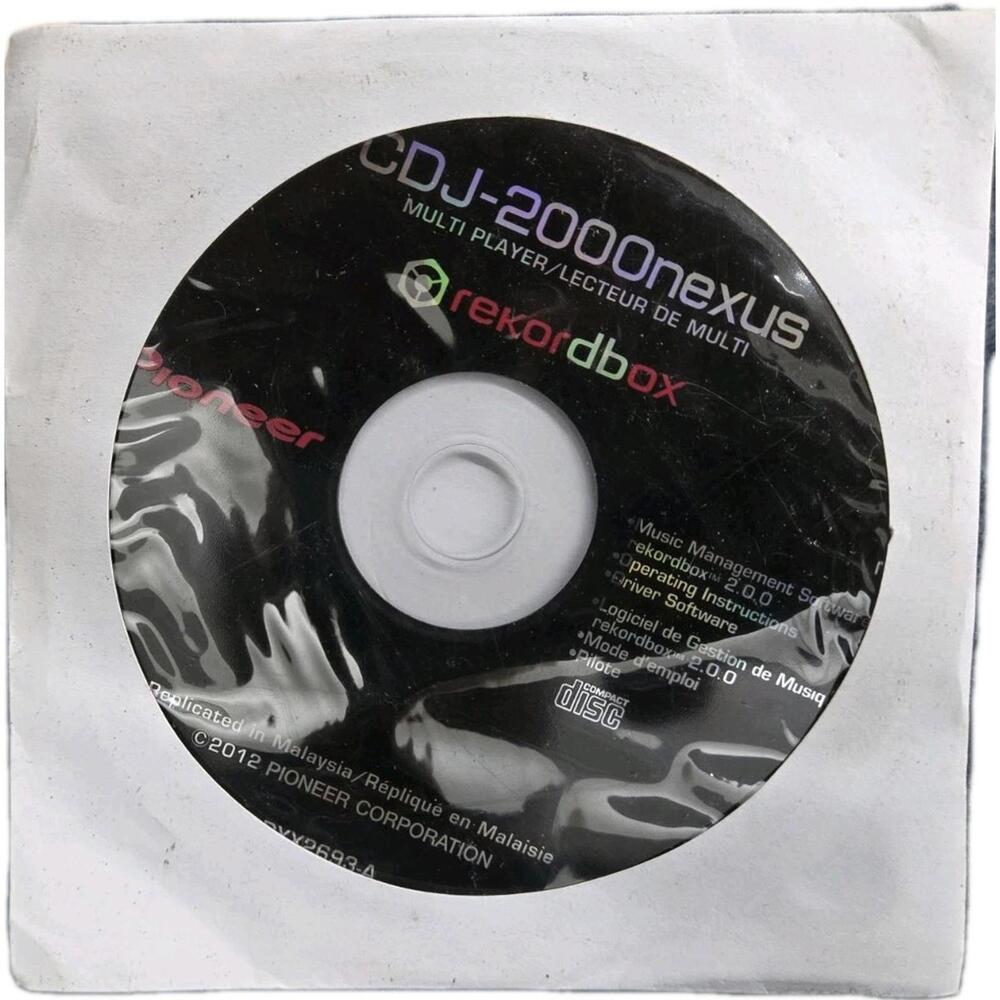 Pioneer CDJ‑2000 Nexus Professional Multi Player  Driver & Rekordbox Install CD